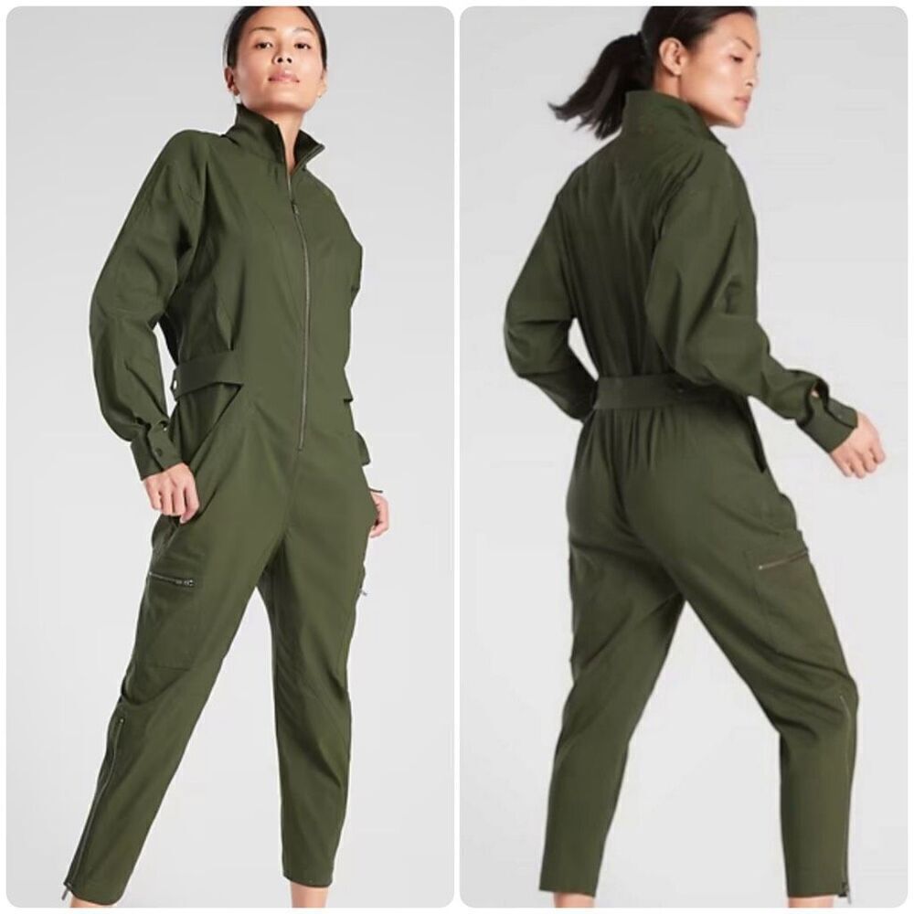 Athleta Lenox Green Jumpsuit Size 4